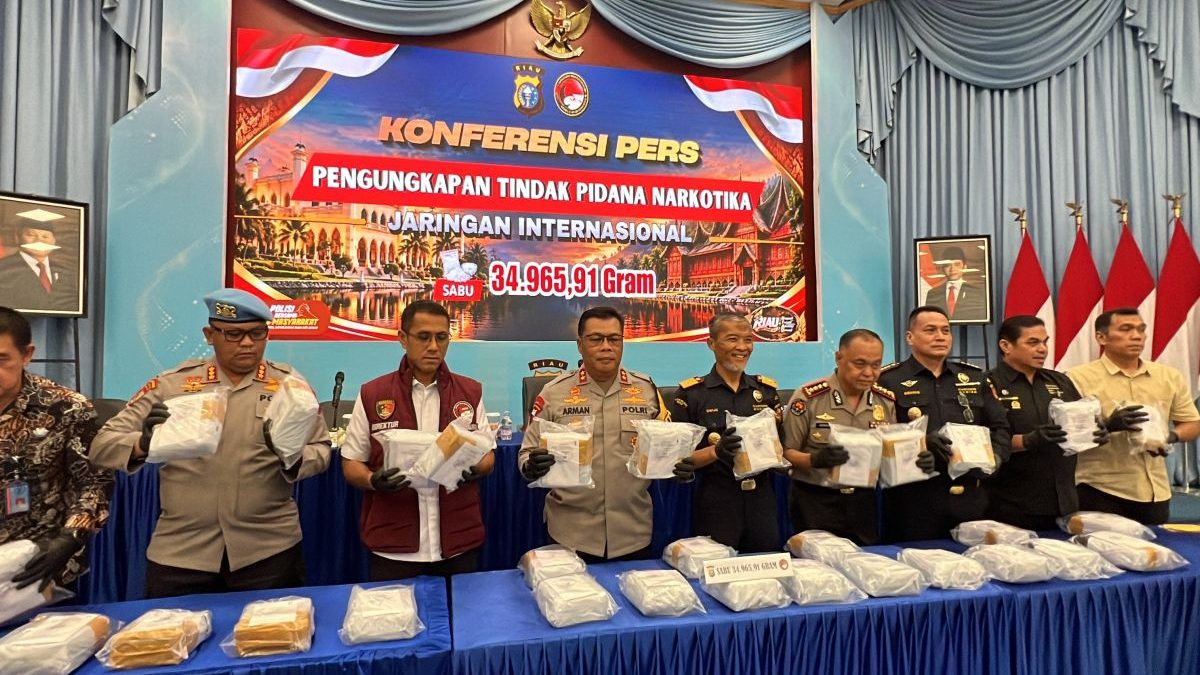 Polda Riau sita 35 kg sabu-sabu jaringan internasional asal Malaysia