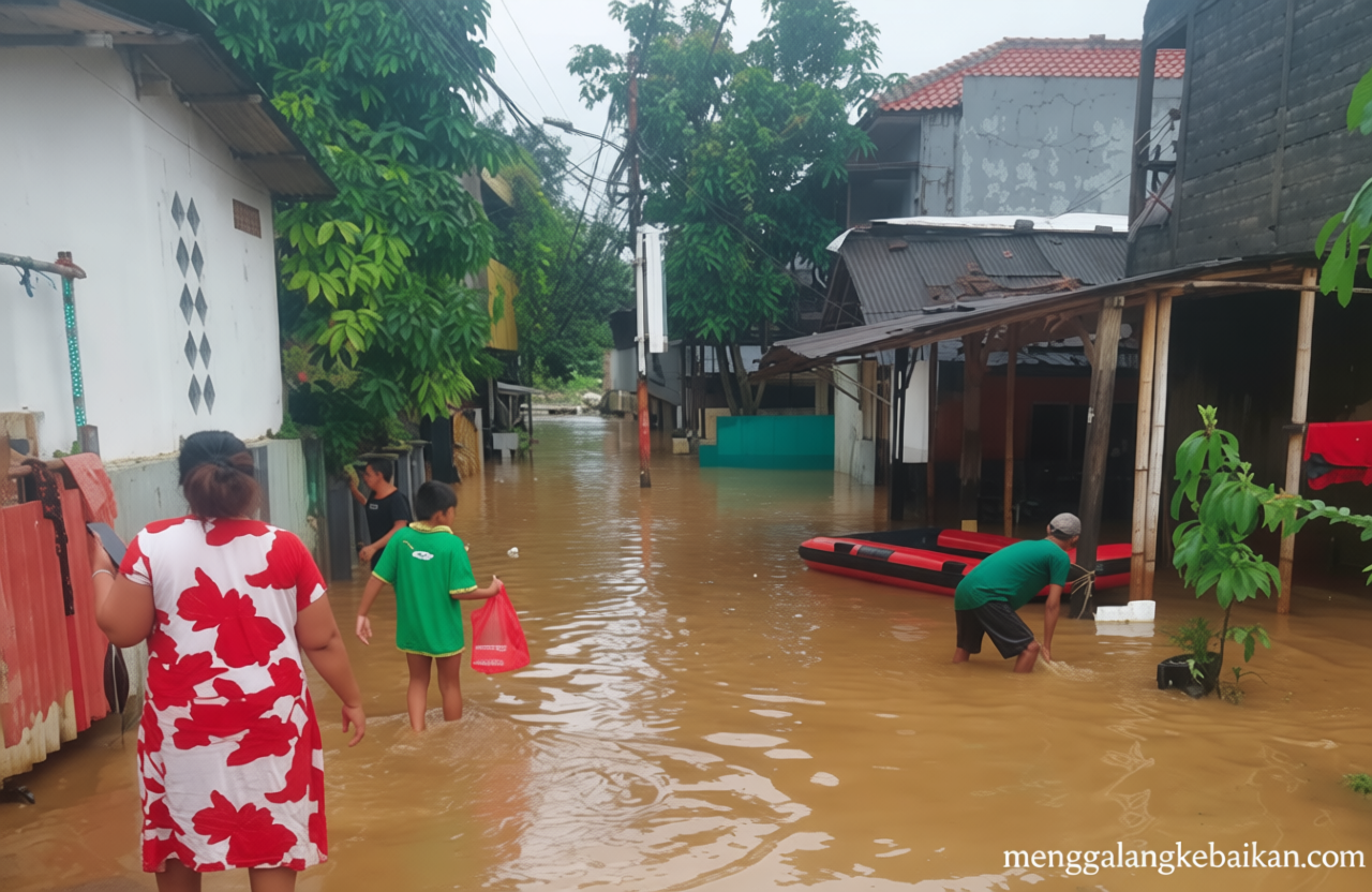 Banjir Kepung Jakarta Timur saat Lebaran – 46 RT Terendam