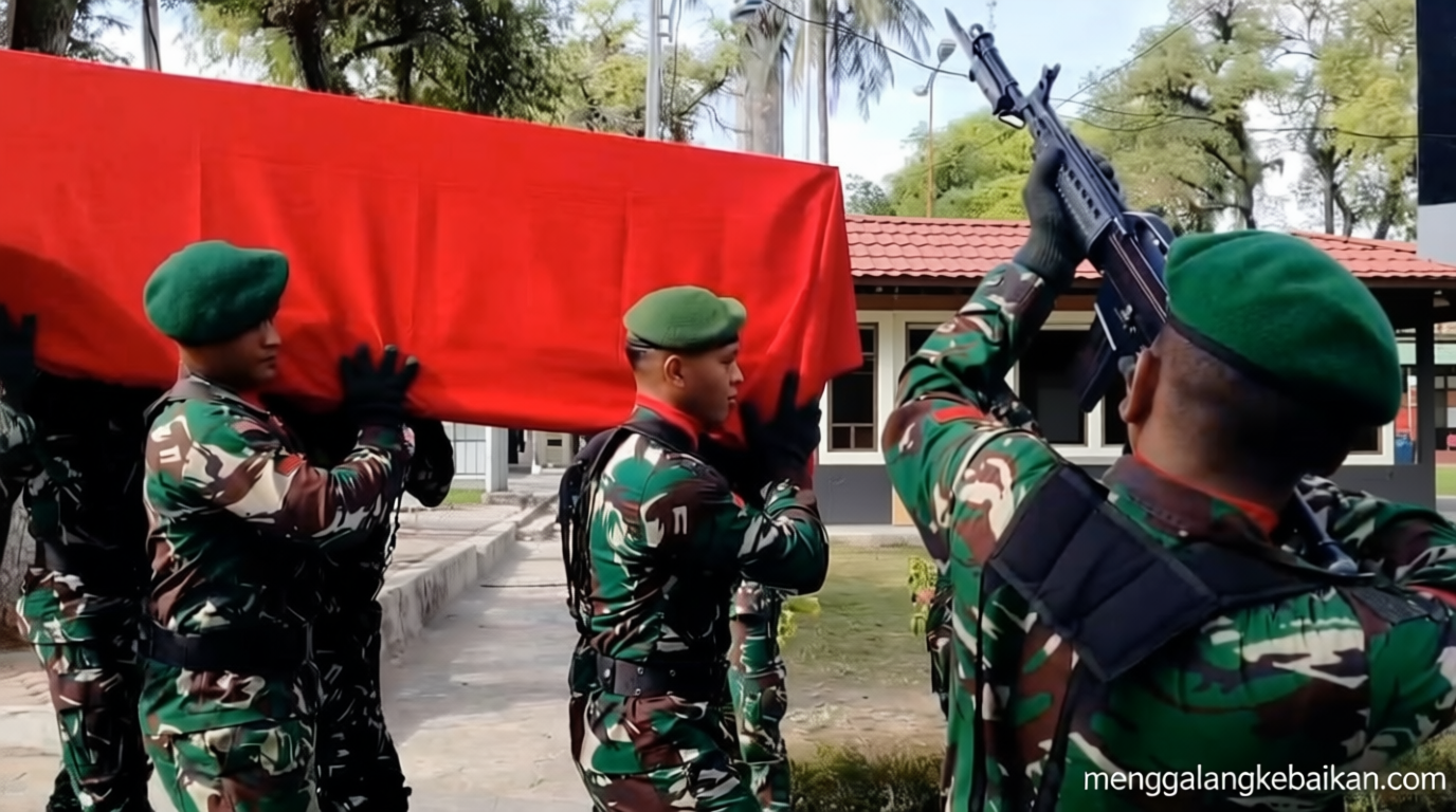 Upacara militer iringi pemakaman Praka Rico di Deli Serdang