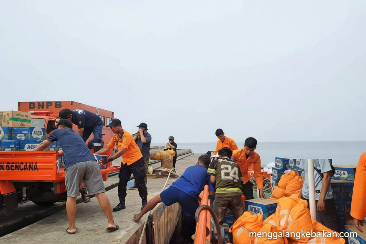 Kapal Pandudewanata droping logistik bantuan ke Batang Dua