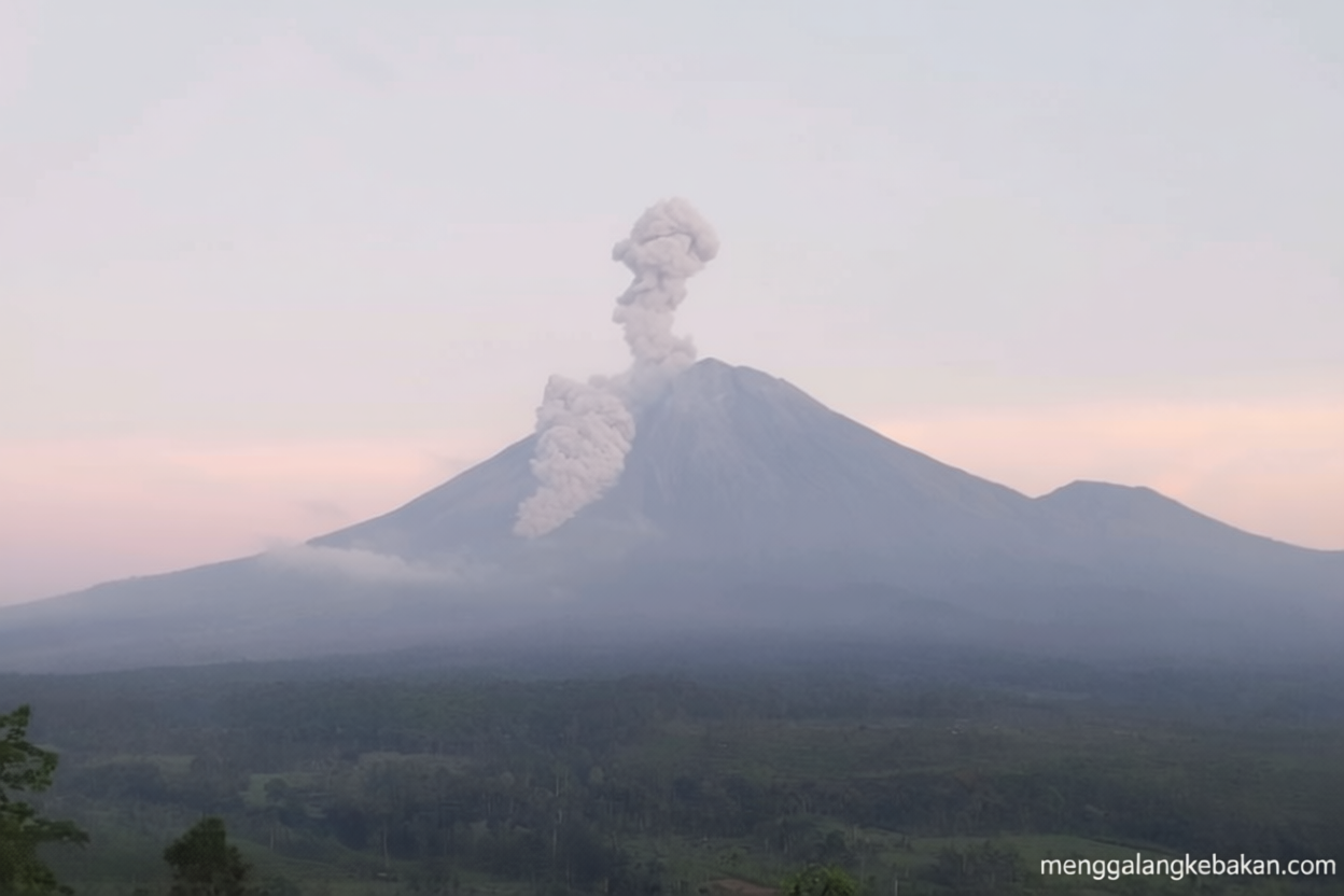 Semeru erupsi disertai luncuran awan panas guguran sejauh 3 km