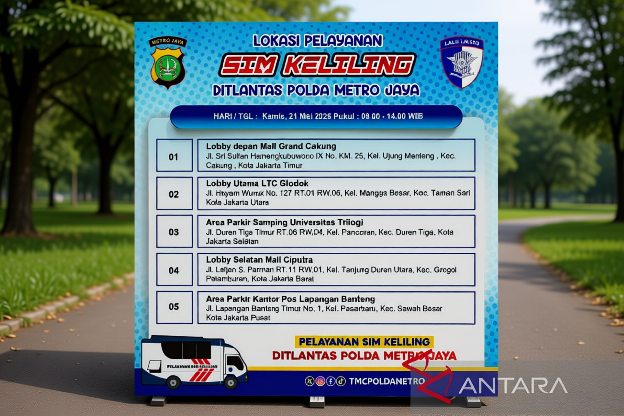 SIM keliling buka di lima lokasi Jakarta pada Sabtu