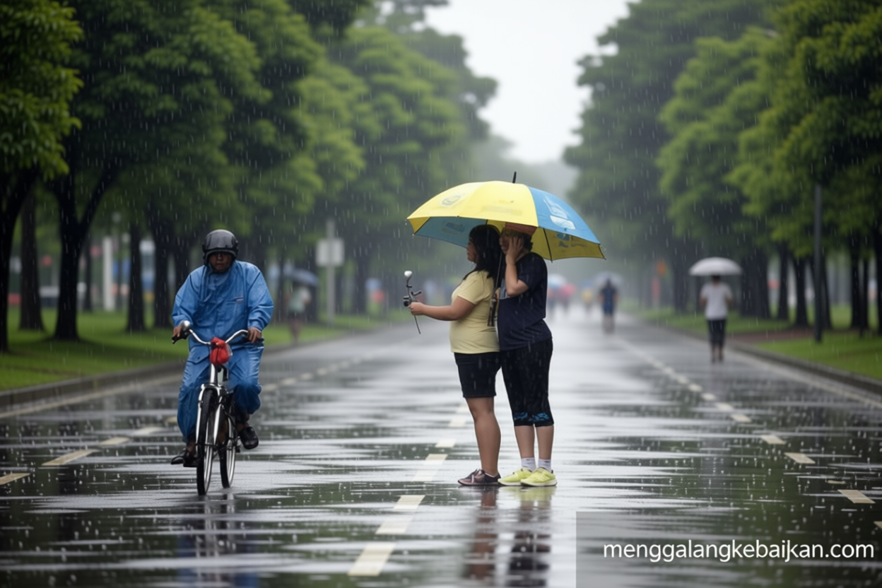 Sediakan payung – Jakarta diguyur hujan pada Kamis sore dan malam