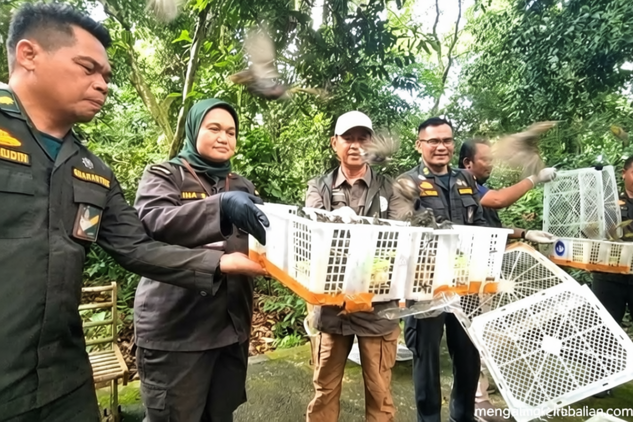 Balai Karantina NTB lepasliarkan ribuan ekor burung ke TWA Suranadi