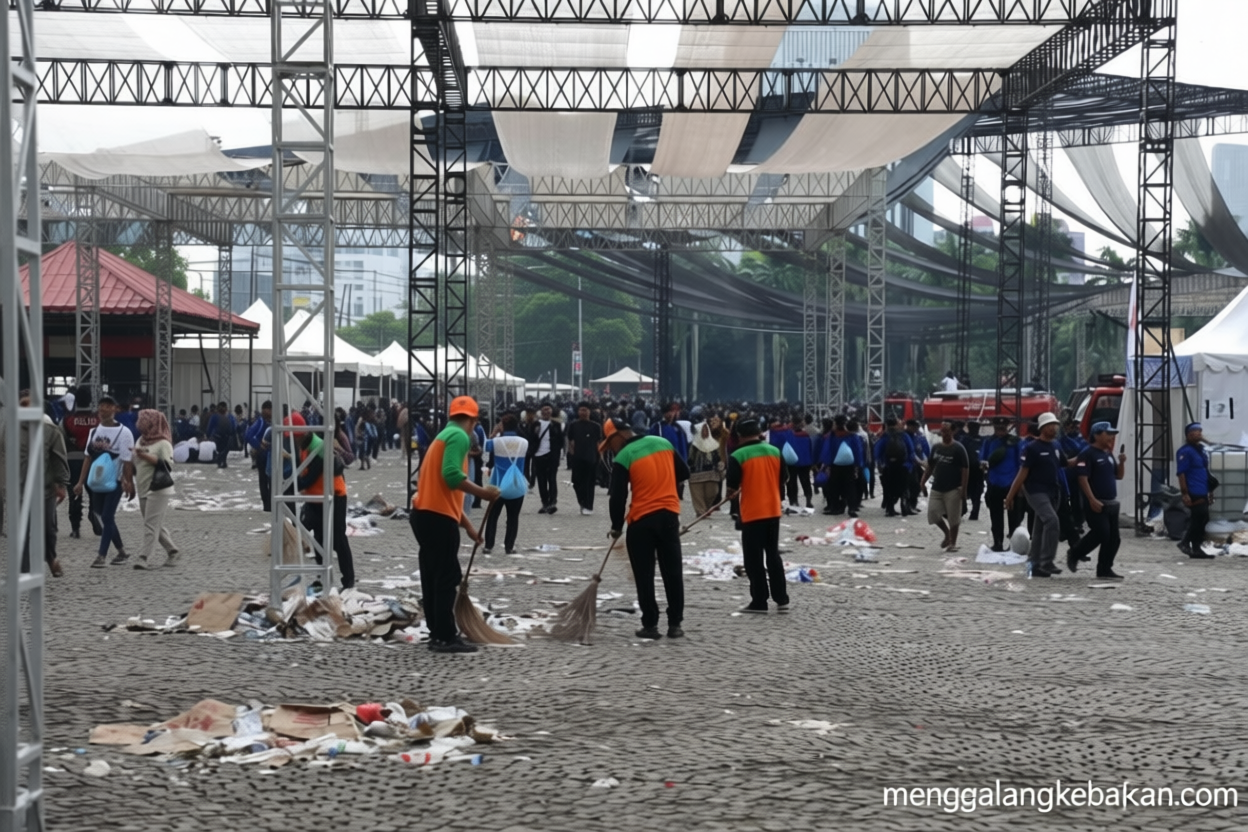 Special Plan: DLH DKI angkut 164 ton sampah sisa kegiatan Hari Buruh
