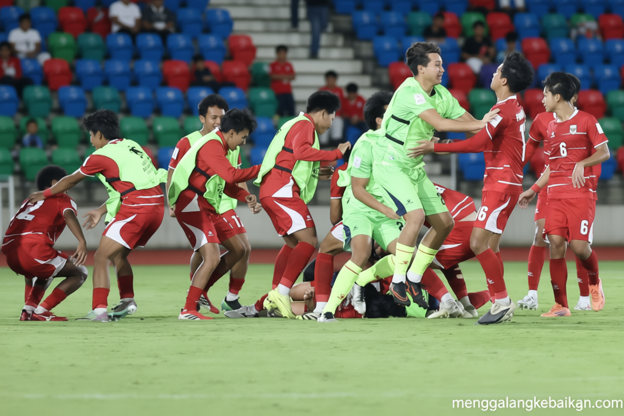Ichiro berduet dengan Pandu Aryo di lini depan Indonesia U17 vs Qatar