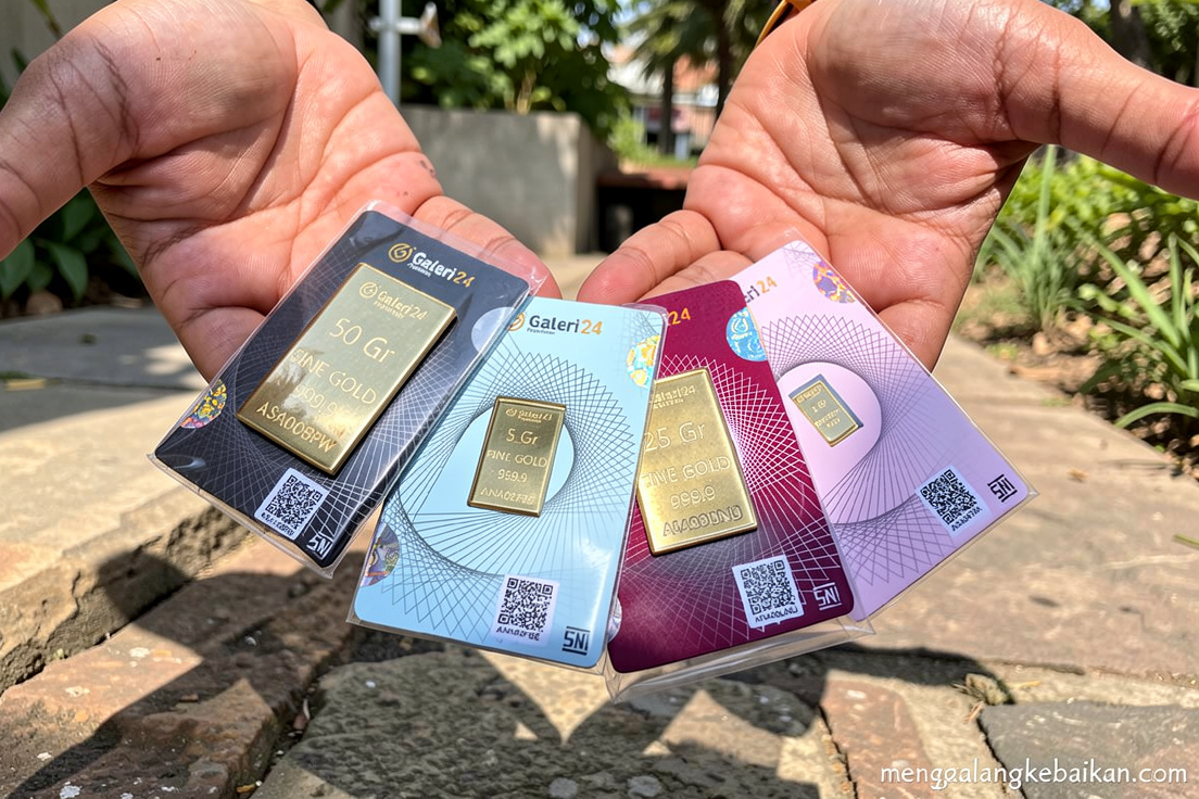 Harga tiga jenama emas di Pegadaian kembali turun turun pada Kamis