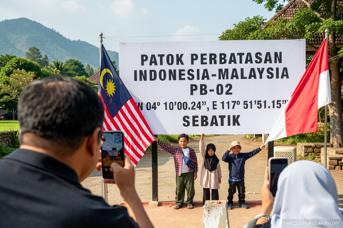 Wisata patok perbatasan Indonesia-Malaysia di Pulau Sebatik