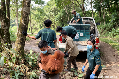 BKSDA Jambi rehabilitasi 5 Orangutan Sumatera hasil penyelamatan